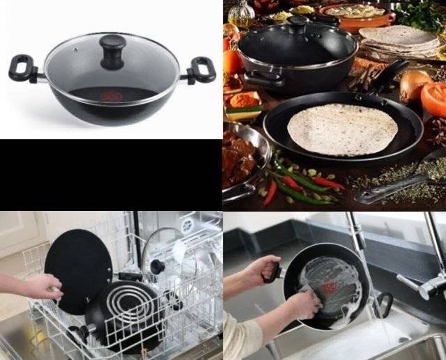 Tefal Madras Collection Nonstick 26 cm Kadhai With Lid