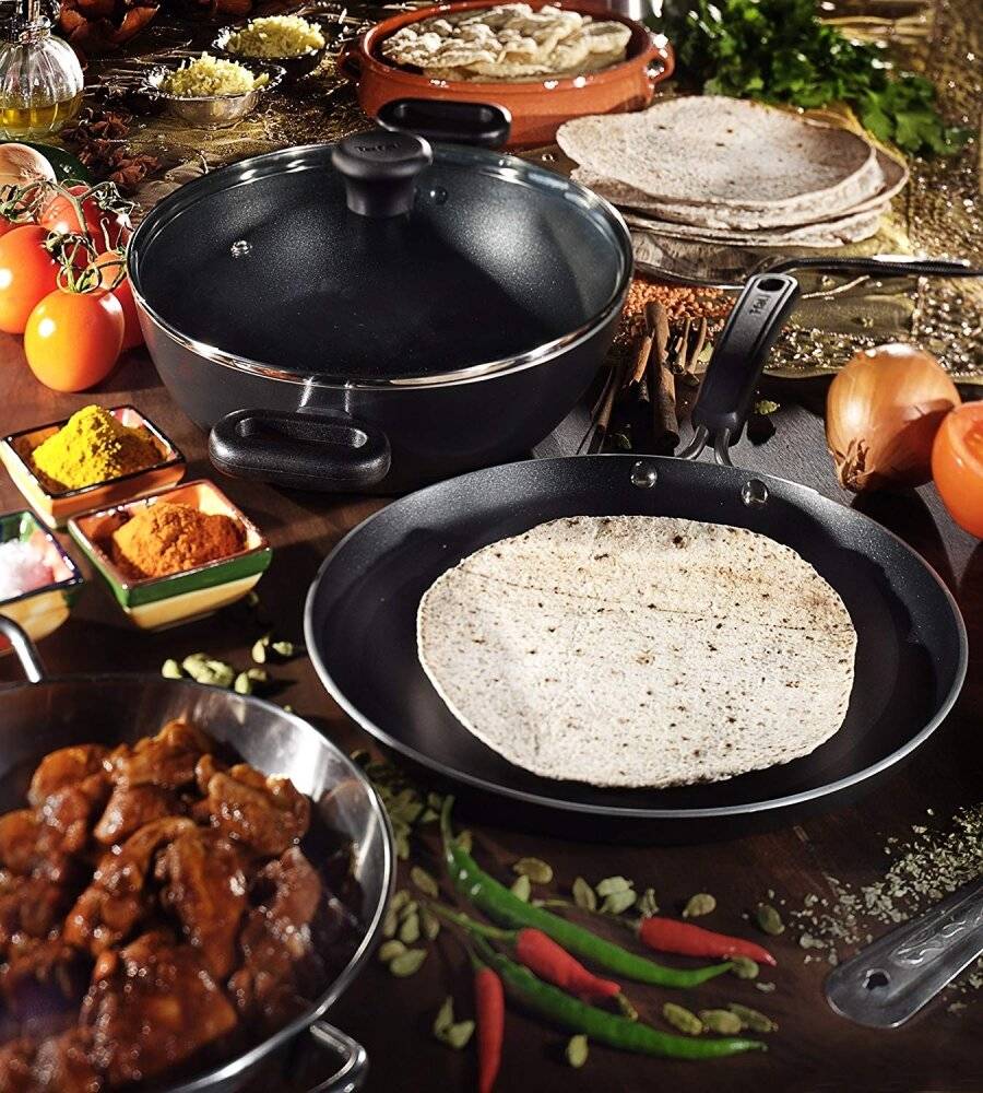 Tefal Nonstick Kadai  Madras Collection, Aluminium, Black, 30 cm