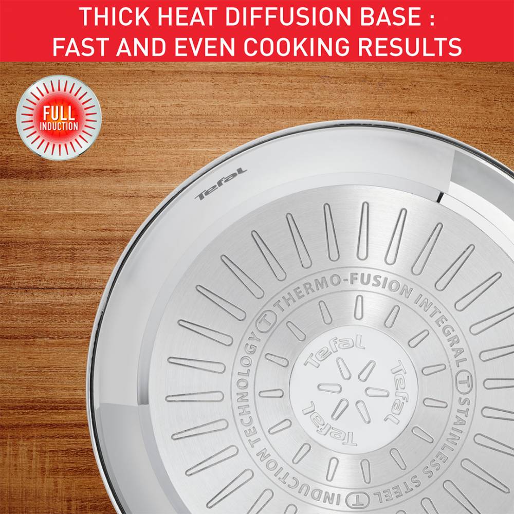 Tefal Primary Stainless Steel 3 pcs Induction Saucepan Set