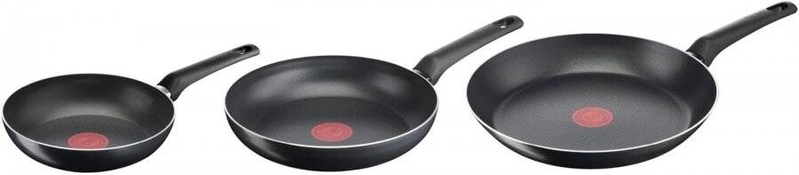 Tefal Simple Cook Frying pan 3 Piece, Non-Stick Frying Pan Set, Black