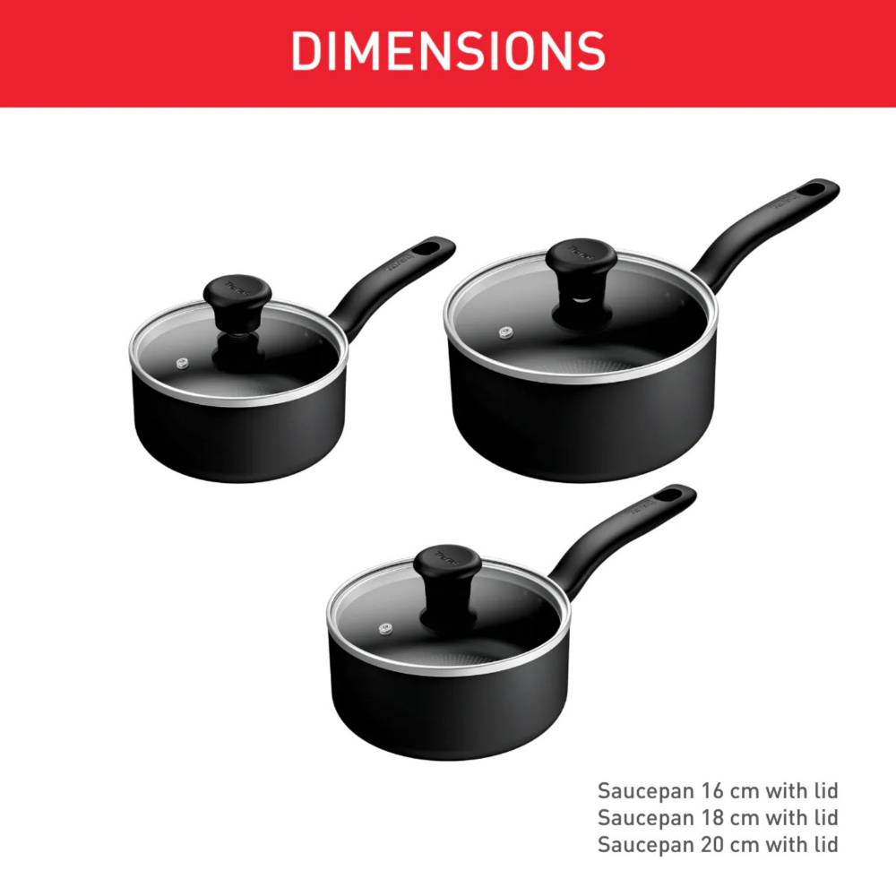 Tefal Titanium Essential B941S544 Non-stick 5pc Cookware Set - Black