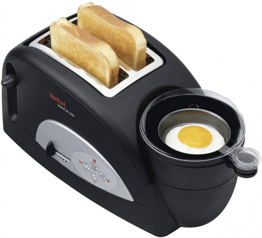 Tefal Toast N' Egg, 2 Slice Toaster and Egg Maker, Black (TT550015)