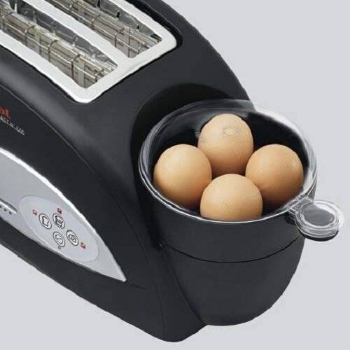 Tefal Toast N' Egg, 2 Slice Toaster and Egg Maker, Black (TT550015)