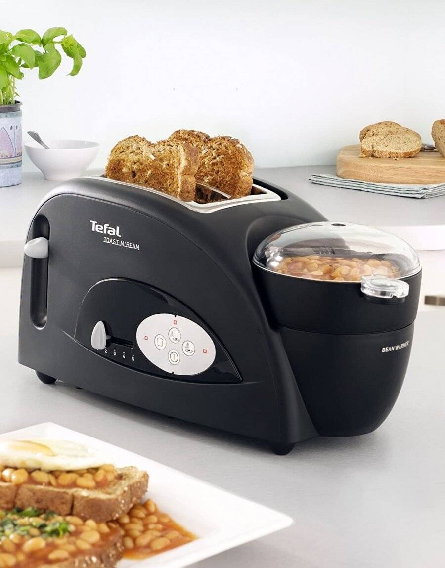 Tefal Toast 'n' Egg 'n' Beans 2 Slice Toaster Egg maker Black Boxed