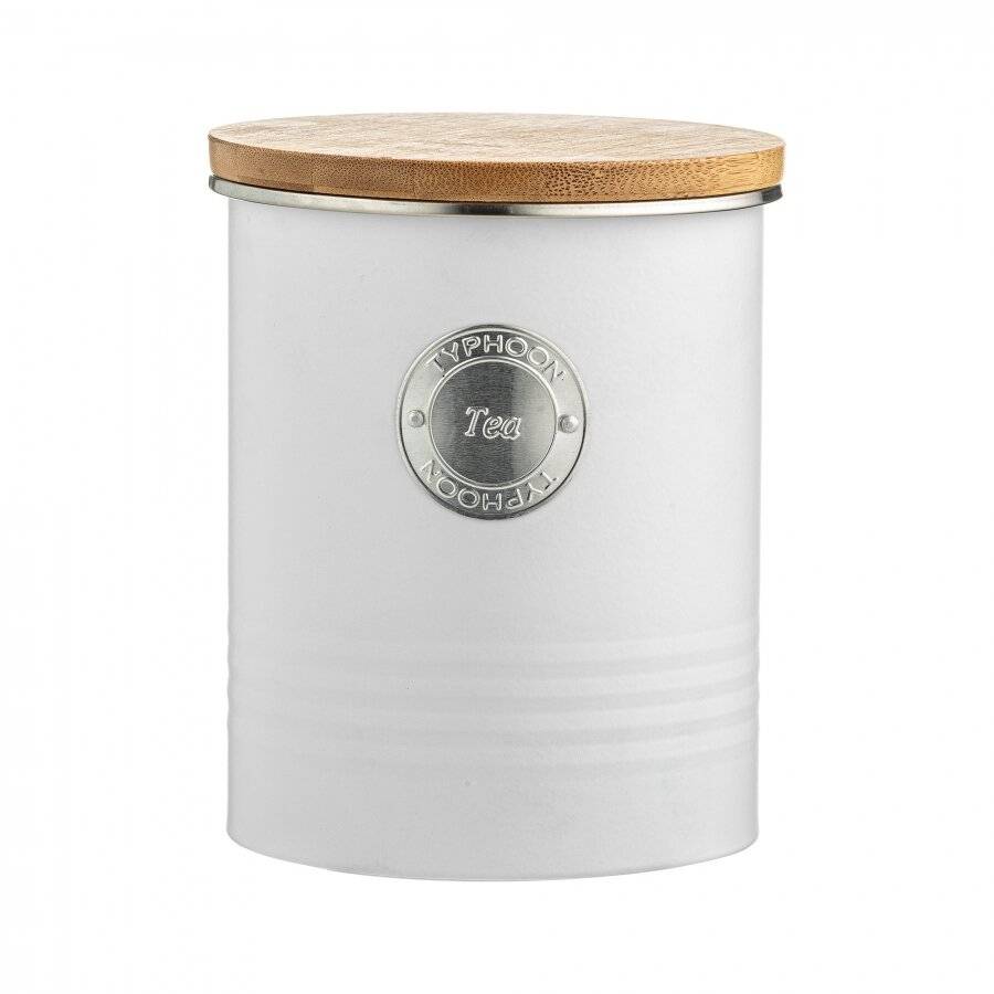 Stainless Steel Black & White Tea Coffee Canister Storage With bamboo Lids