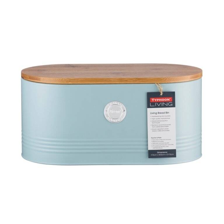 Typhoon Living Bread Storage Bin With Bamboo Lid - Blue