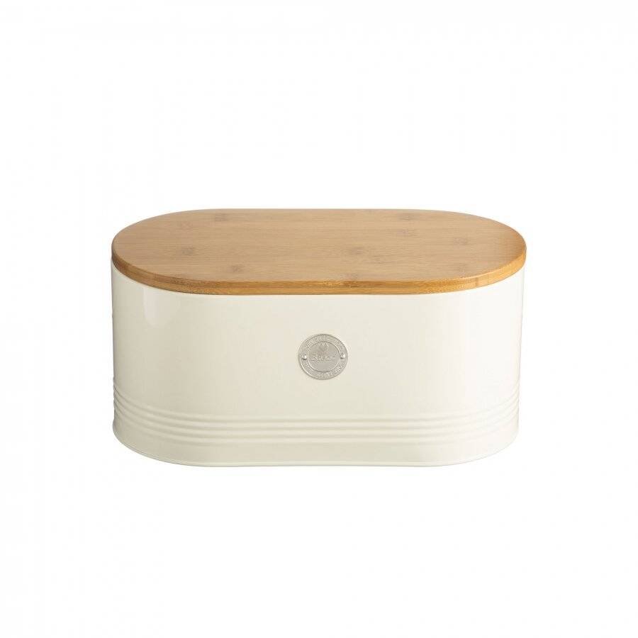 Typhoon Living Oval Vintage Kitchen Bread Storage Canister, Cream