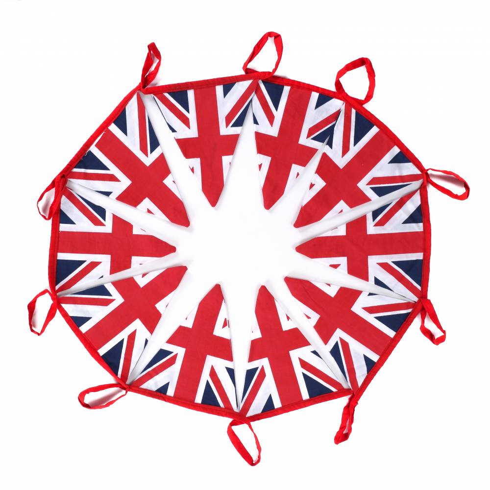 Union Jack Cotton Double Sided Patriotic Festival Decorative Bunting