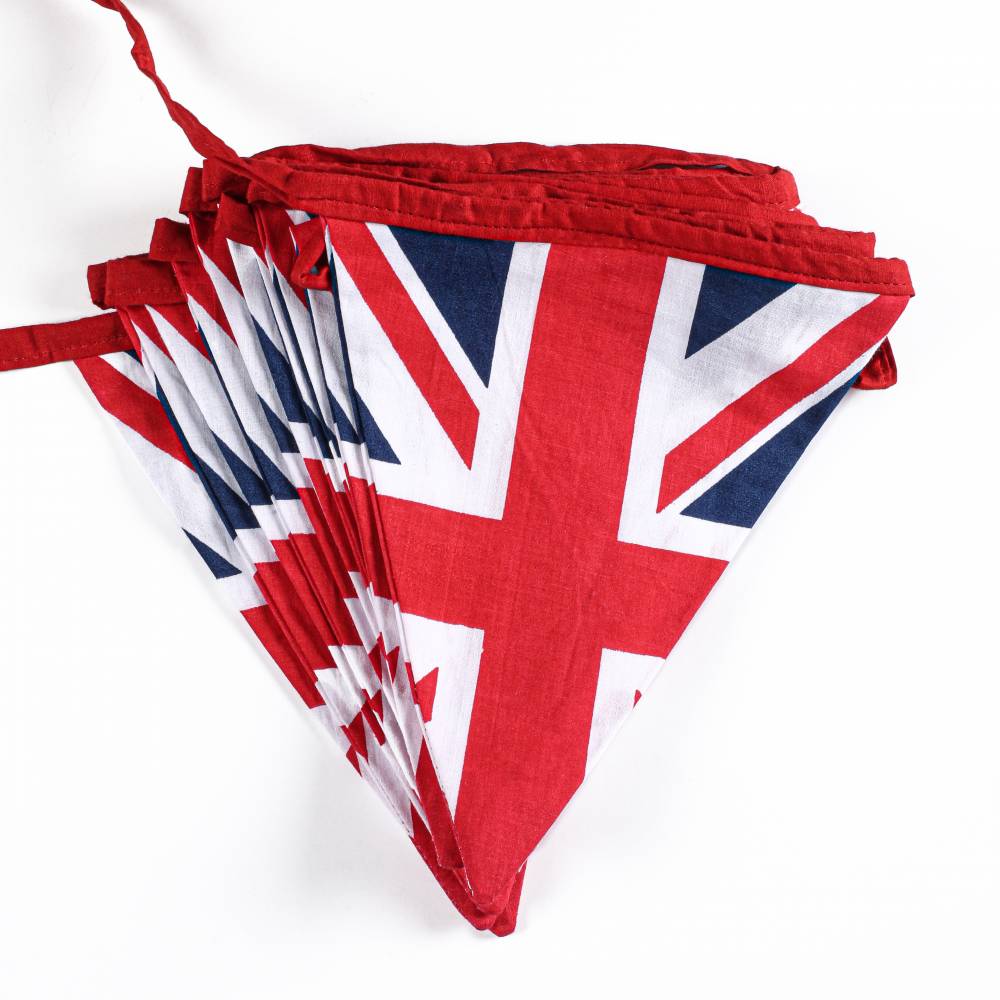 Union Jack Cotton Double Sided Patriotic Festival Decorative Bunting