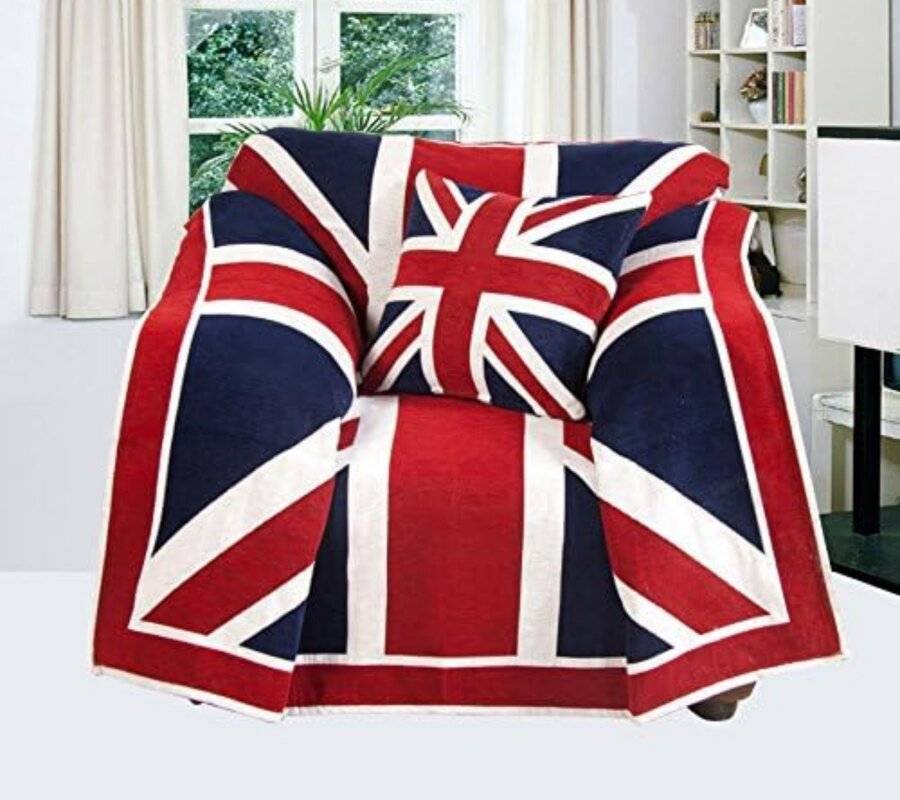 Union Jack Handwoven Cotton Single Sofa or Armchair Throw