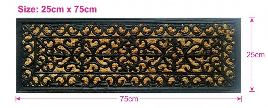 Victorian Wrought Iron Effect Non Slip Panama Rubber Step Doormat