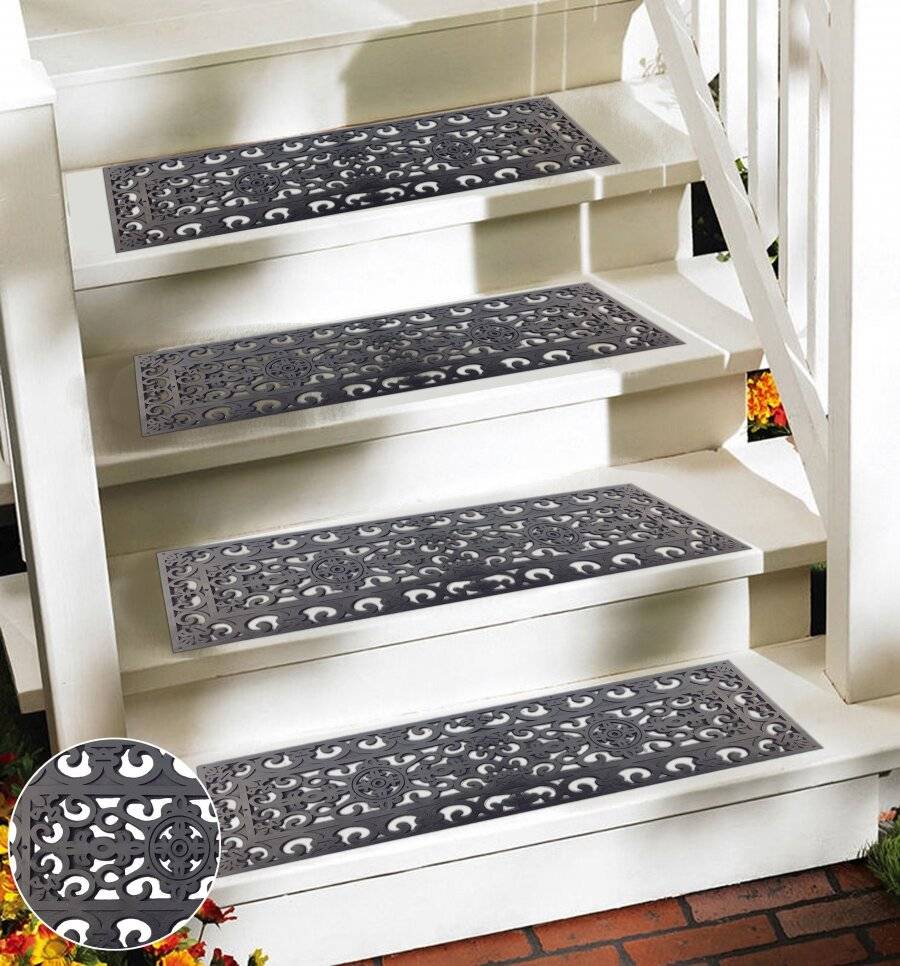 Victorian Wrought Iron Effect Outdoor/Indoor Non Slip Rubber Step Mat