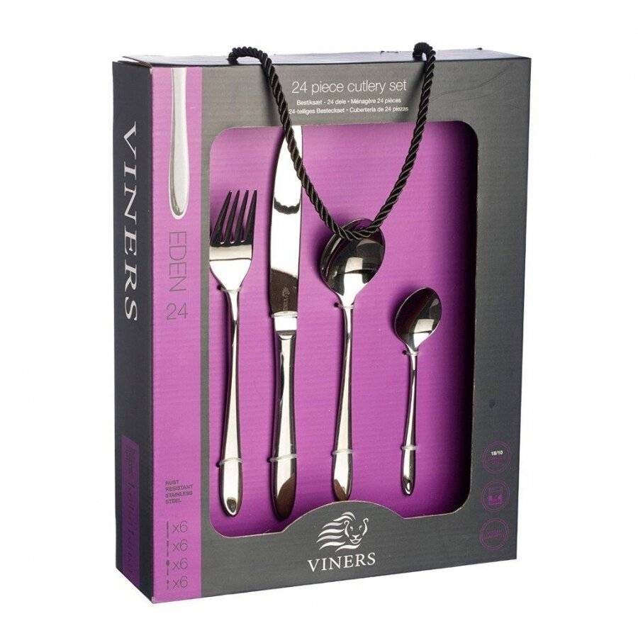 Viners 452340A Eden 24 Piece Stainless Steel Cutlery Gift Box Set