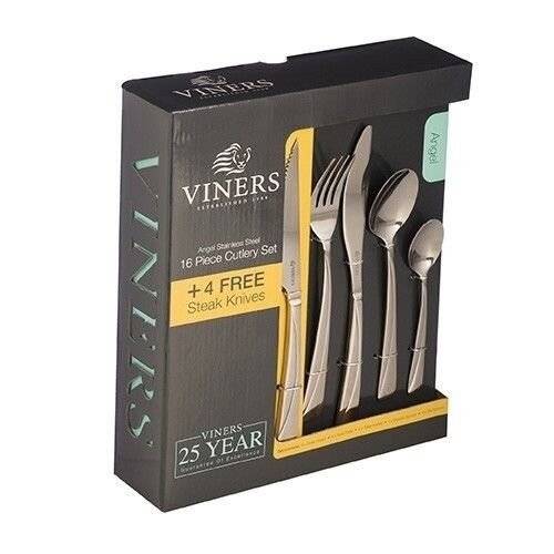 Viners Angel Cutlery Set With 4 Free Steak Knives, Steel, 16 PCs
