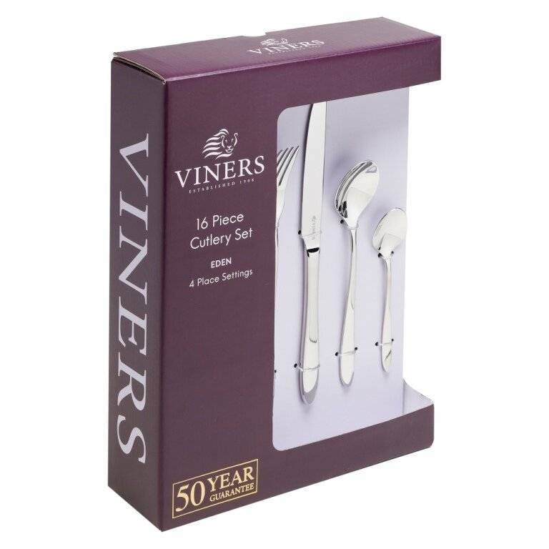 Viners Eden 16 PCs Cutlery Set, 18/10 Stainless Steel - Gift Boxed