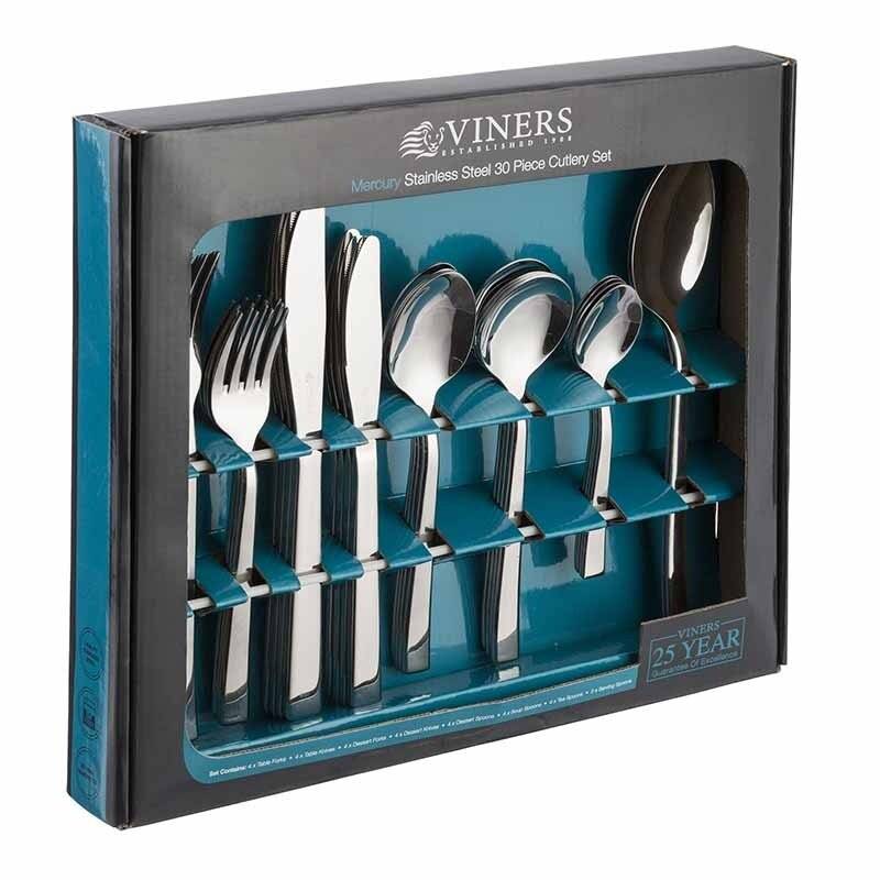 Viners Mercury 30 PCs Stainless Steel Cutlery Set - Gift Boxed