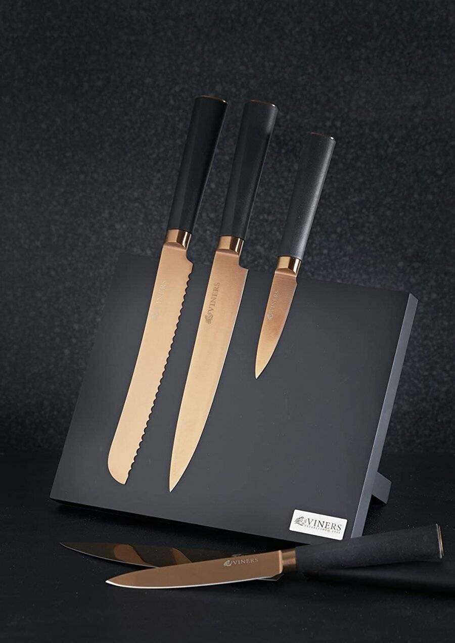 Viners Titan Kitchen Magnetic Knife Block Holder, Black