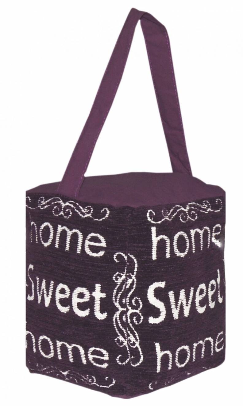 Vintage Decorative Fabric Doorstop - Home Sweet Home - Plum