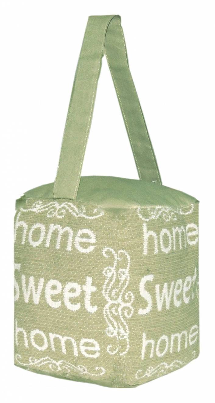 Vintage Decorative Fabric Doorstop - Home Sweet Home - Sage