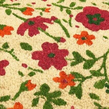 Vintage Half Moon Tough Coir PVC Entrance Indoor or Outdoor Door Mat