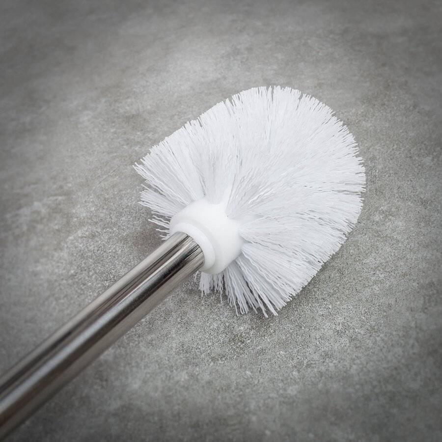 Grey Porcelain Round Toilet Brush With Toilet Brush Holder