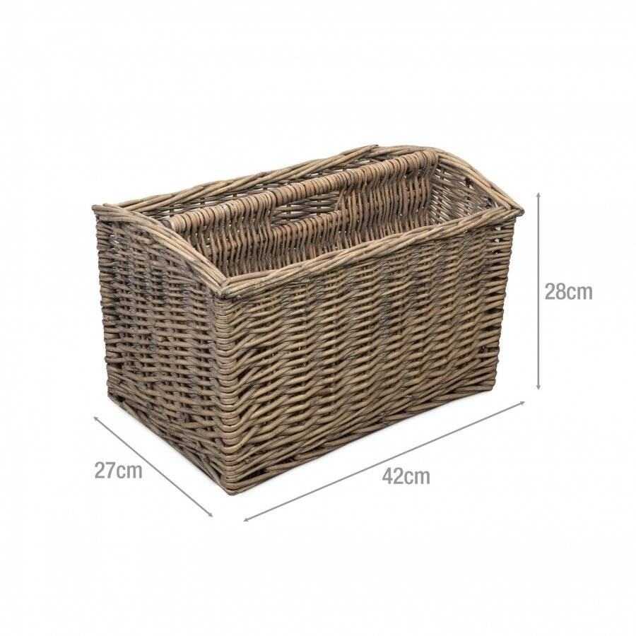 Wicker Magazine, Newspaper Storage Rack Holder Basket Box