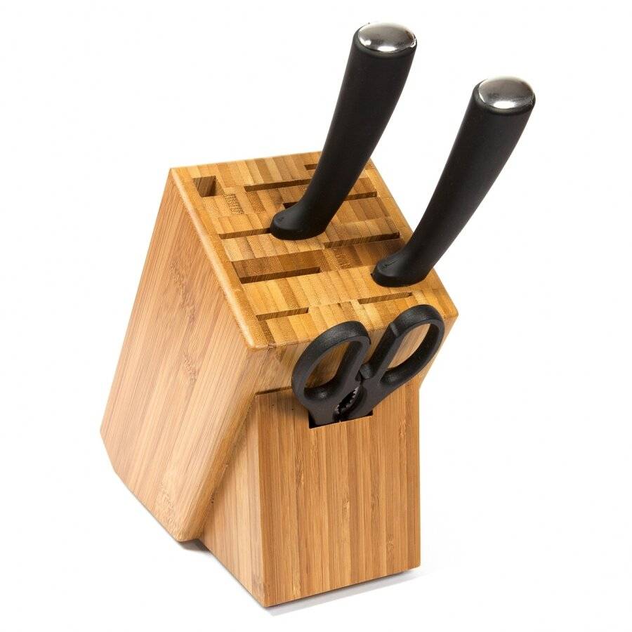 Woodluv 11 Slots  Bamboo Knife Block (Without Knives)