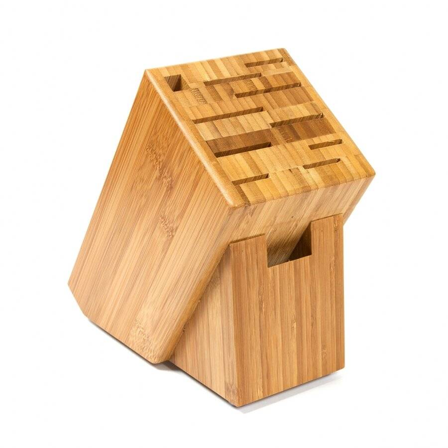 Woodluv 11 Slots  Bamboo Knife Block (Without Knives)