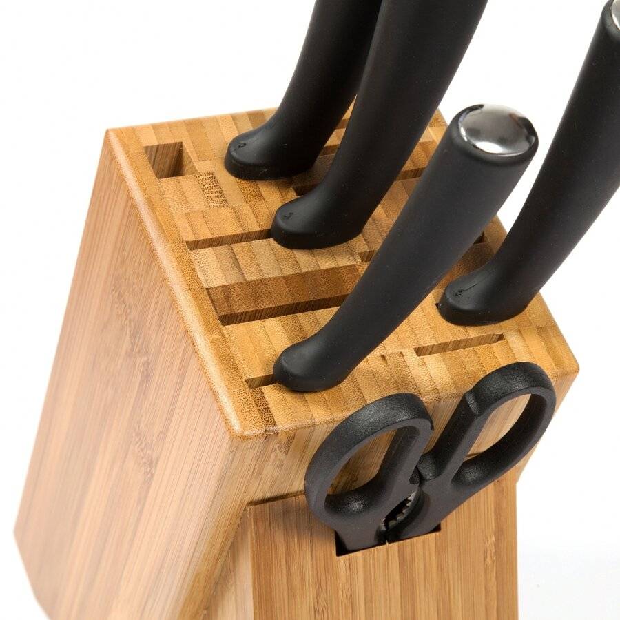 Woodluv 11 Slots  Bamboo Knife Block (Without Knives)