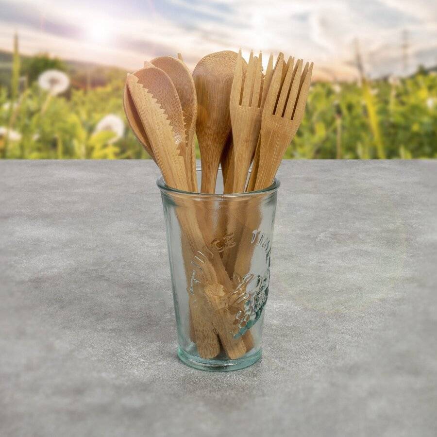 Premium Quality 12 Pack Reusable Bamboo Cutlery Set