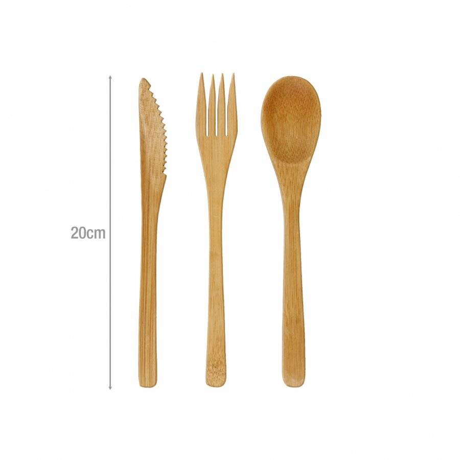 Premium Quality 12 Pack Reusable Bamboo Cutlery Set