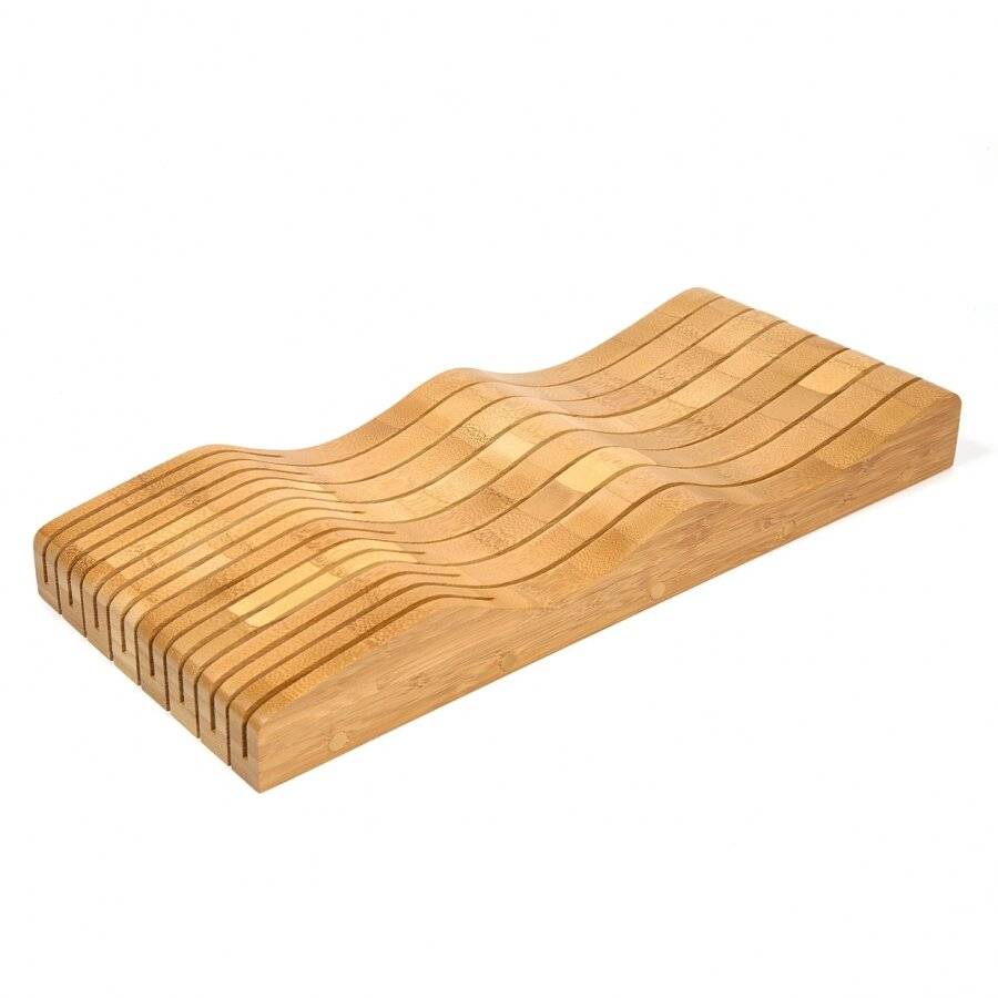 Woodluv 15 Slots in Drawer Bamboo Knife Block (Without Knives)