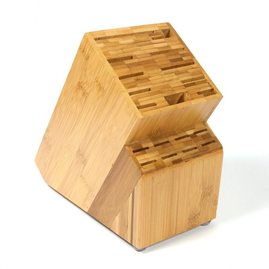 Woodluv 19 Slots Bamboo Knife Block (Without Knives)