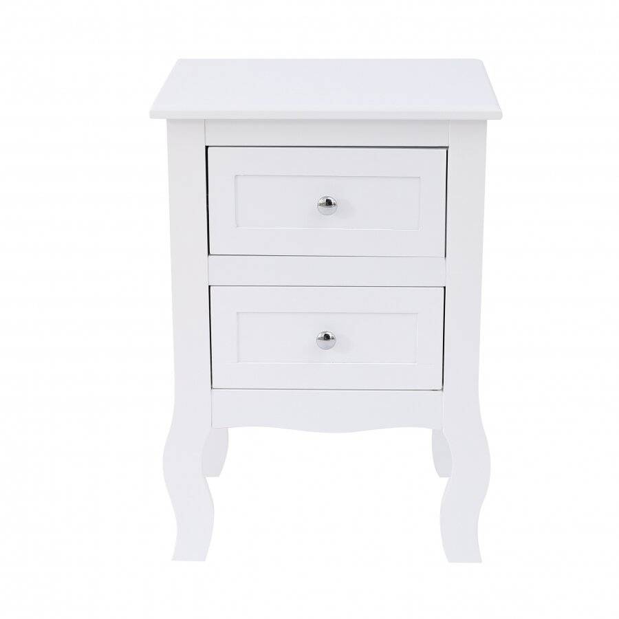 Woodluv 2 Drawer  MDF Bedside Cabinet, White