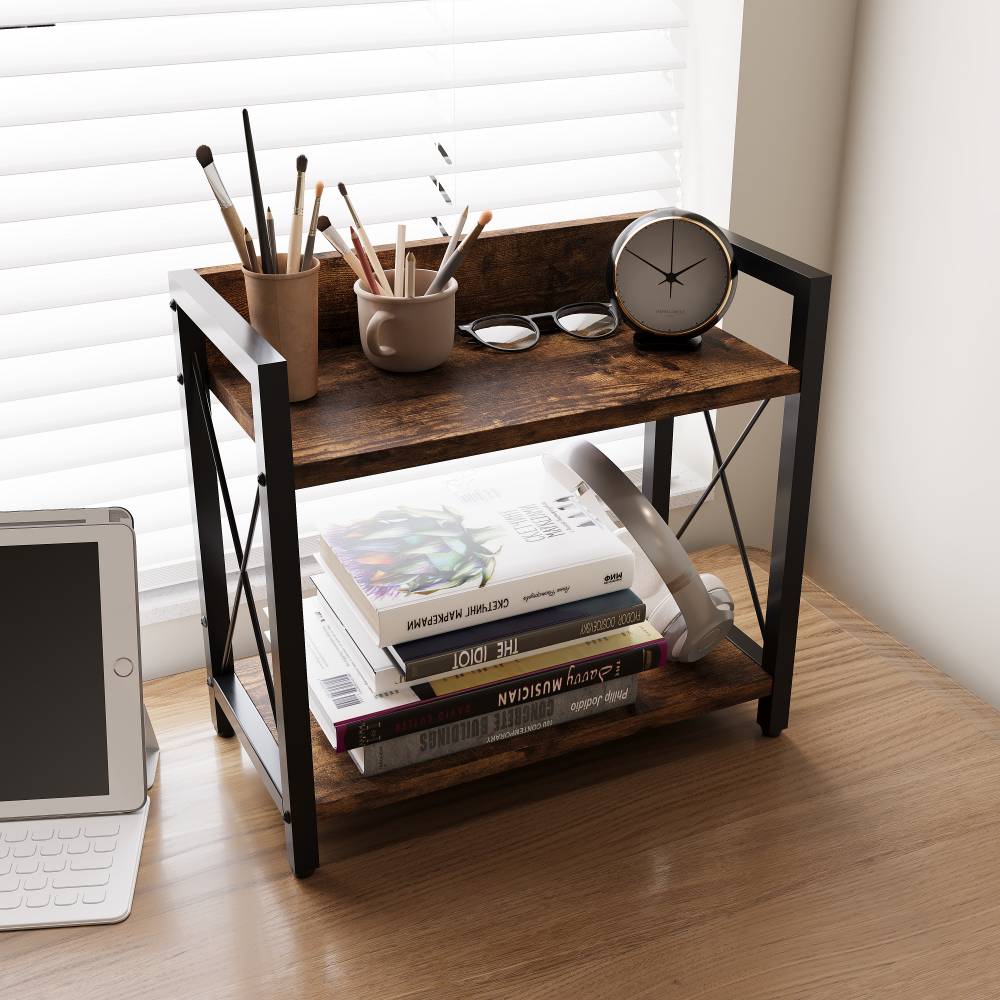 Woodluv 2-Tier Spice Organizer, Tiered Storage Rack for Kitchen Spices