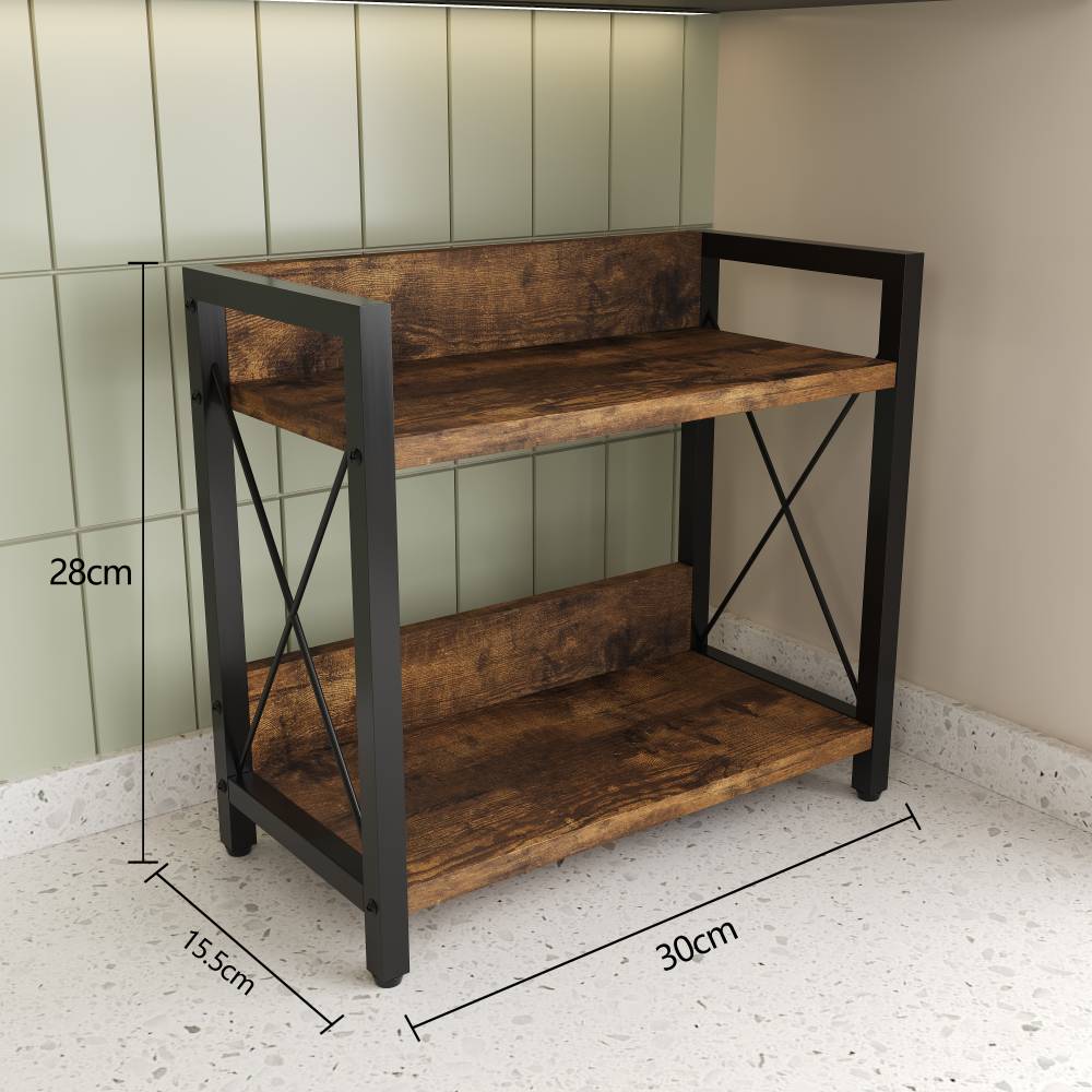 Woodluv 2-Tier Spice Organizer, Tiered Storage Rack for Kitchen Spices