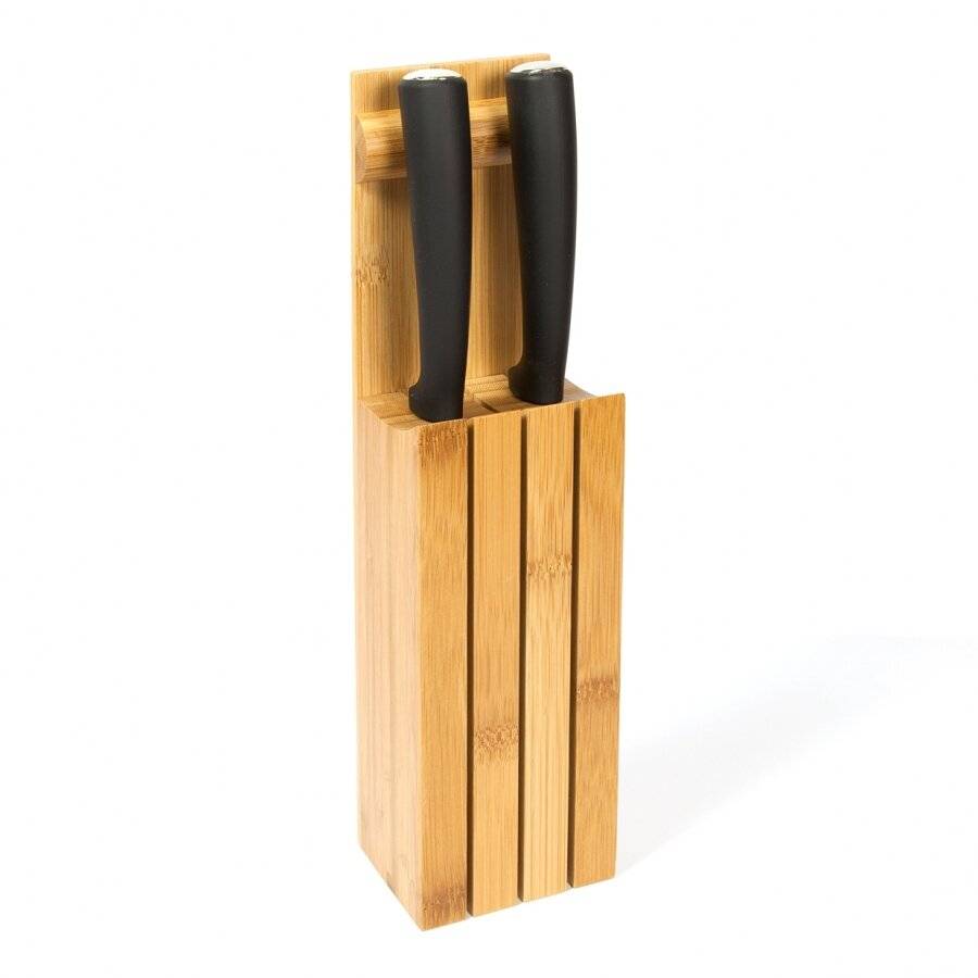 Woodluv 3 Slot Bamboo Knife Holder