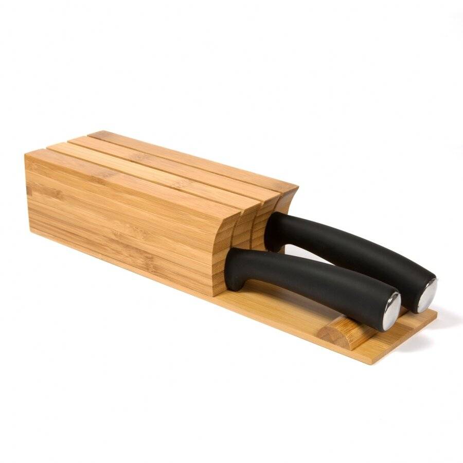 Woodluv 3 Slot Bamboo Knife Holder