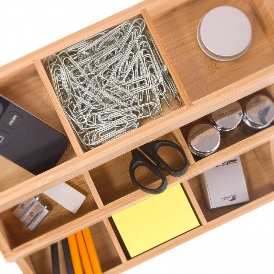 Woodluv 3-tier Bamboo Tea Bag Storage Organizer, 27 x 17.5 x 24 cm