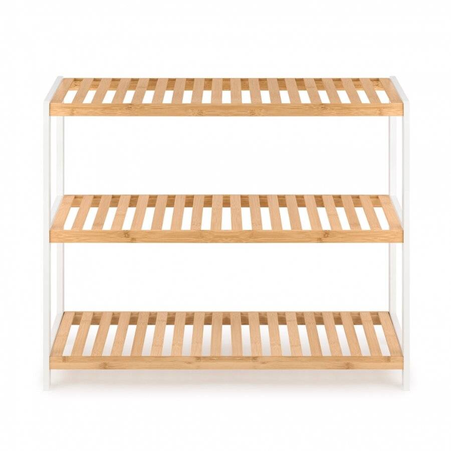 Woodluv 3 Tier Free standing Bamboo Wood Shoe Organizer