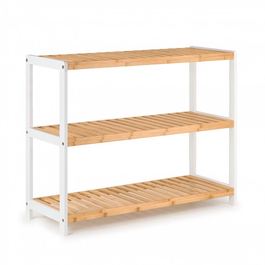 Woodluv 3 Tier Free standing Bamboo Wood Shoe Organizer