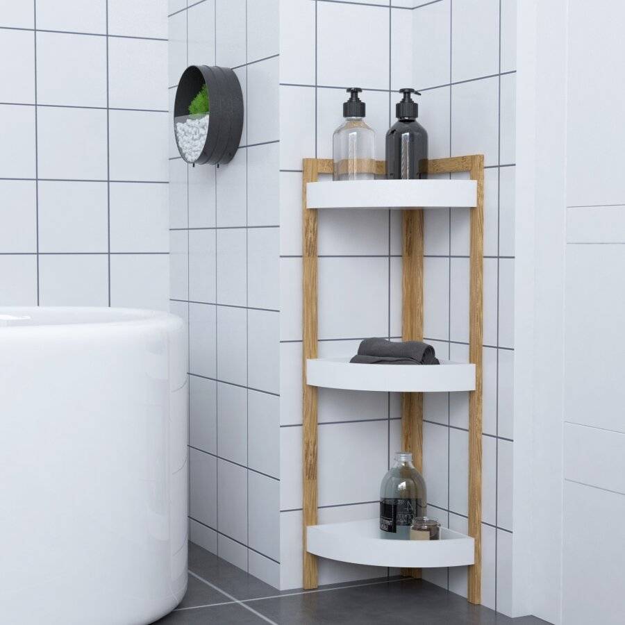 3 Tier Bathroom Storage Cabinet White Elite Housewares