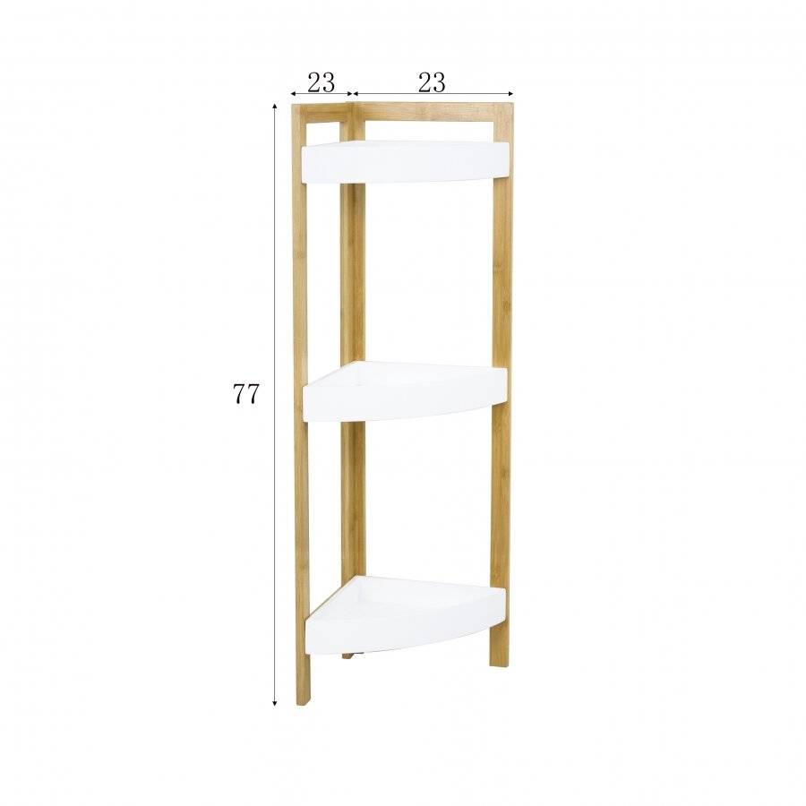 Woodluv 3 Tier Freestanding Bathroom Corner Storage Cabinet - White
