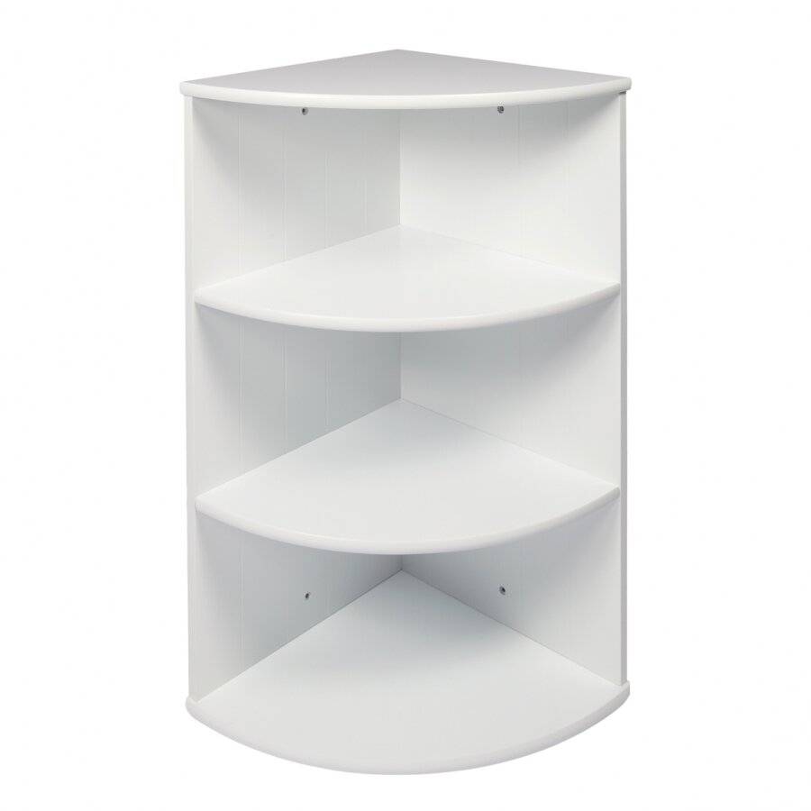 Woodluv 3 Tier MDF Wall Mounted Corner Cabinet - White