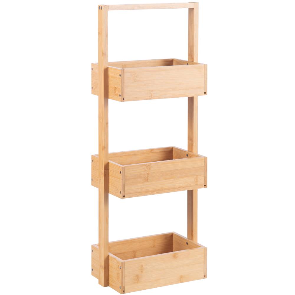 Woodluv 3 Tier Robust Bathroom Storage Caddy - Natural
