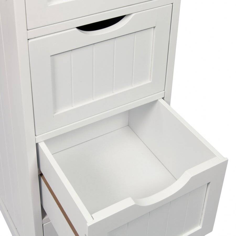 Woodluv 4 drawer Free Standing Bathroom Storage Cabinet - MDF