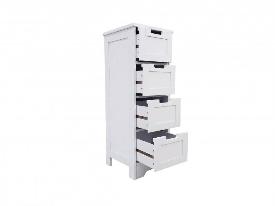 Woodluv 4 drawer Free Standing Bathroom Storage Cabinet - MDF