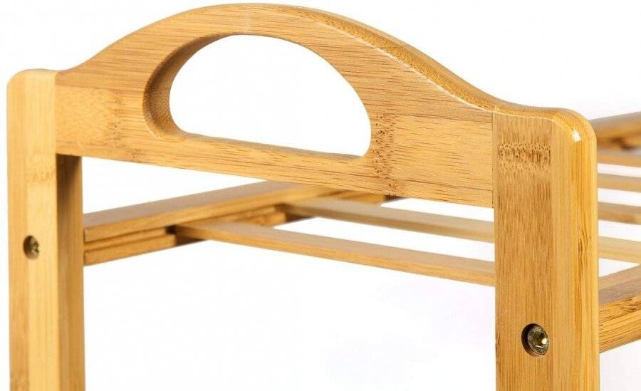 Woodluv 4 Tier Luxury Natural Bamboo Wooden Shoe Organizer