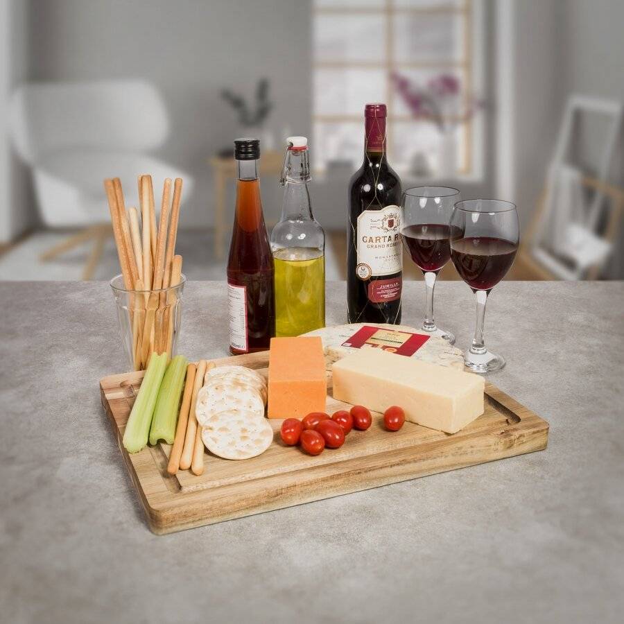 Woodluv Acacia Wood Cutting & Chopping Board With Grooves