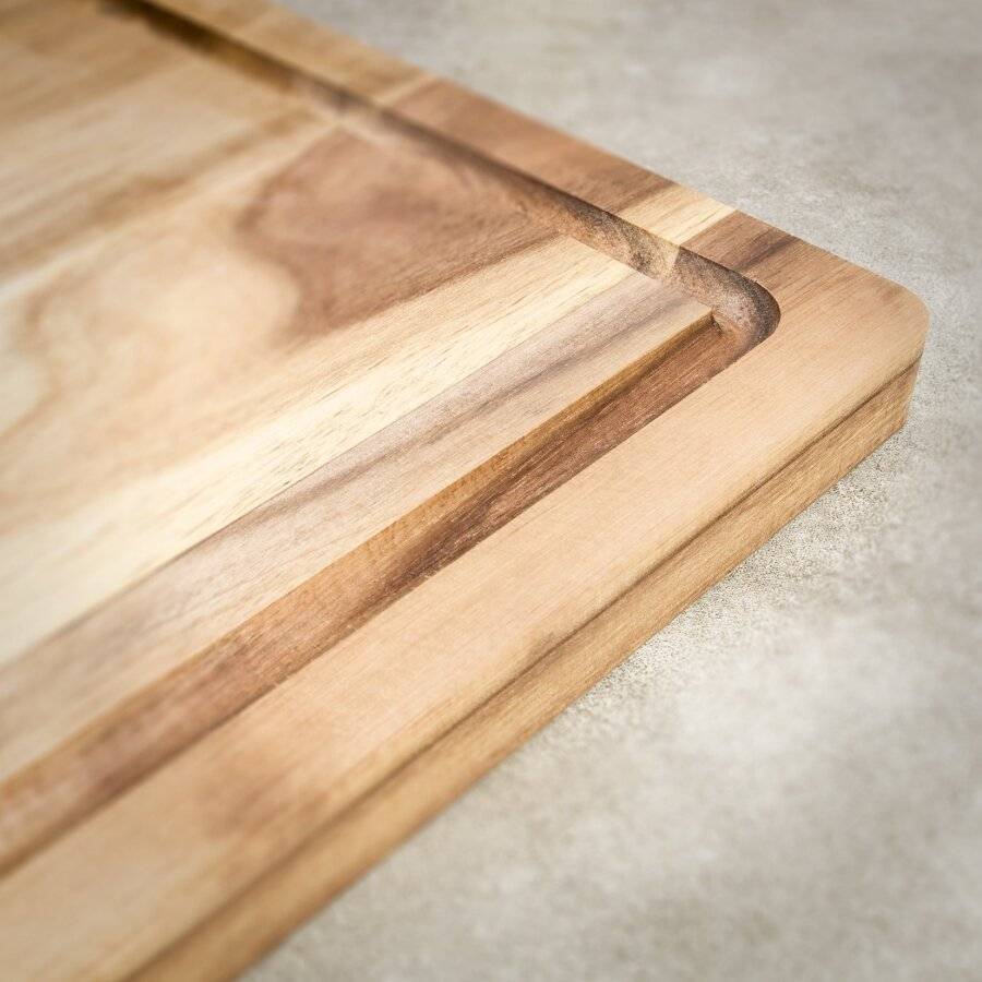 Woodluv Acacia Wood Cutting & Chopping Board With Grooves